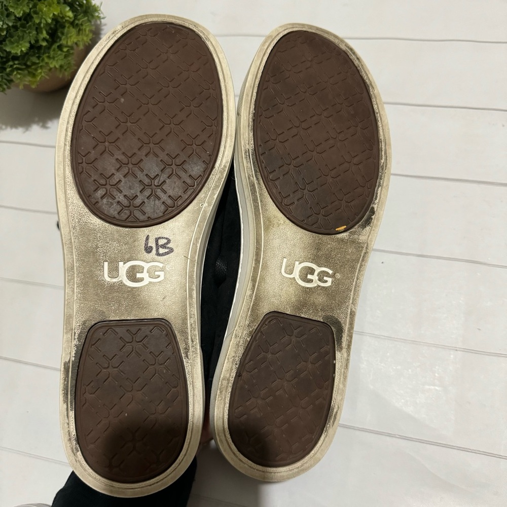 UGG Karine‎ Black Suede Leather Sneakers Shoes Style 1015044 Women’s Size 9 - Picture 6 of 7
